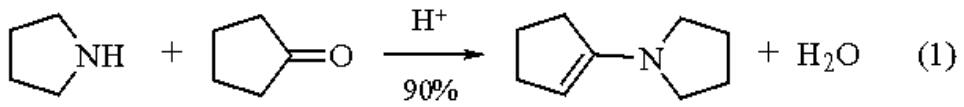 1-Pyrrolidino-1-cyclopentene synthesis route