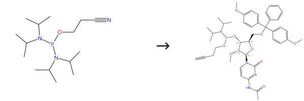 N-乙酰基-5'-O-(4,4-二甲氧基三苯甲基)-2'-O-甲基胞苷-3'-(2-氰基乙基-N,N-二異丙基)亞磷酰胺的制備與水解反應(yīng)