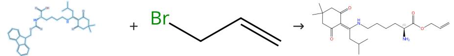 N-芴甲氧羰基-N'-[1-(4,4-二甲基-2,6-二氧代環(huán)己基亞甲基)-3-甲基丁基]-L-賴氨酸的烯丙基化反應(yīng)