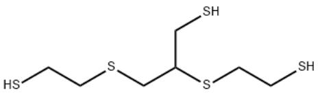 2,3 - 二硫代(2 - 巰基)-1 - 丙烷硫醇的化學(xué)結(jié)構(gòu)式