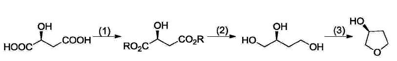 Scheme 1 Synthetic method of (S)-(+)-3-hydroxytetrahydrofuran.png