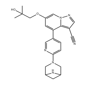 Pyrazolo[1,5-a]pyridine-3-carbonitrile, 4-[6-(3,6-diazabicyclo[3.1.1]hept-3-yl)-3-pyridinyl]-6-(2-hydroxy-2-methylpropoxy)-