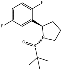 Pyrrolidine, 2-(2,5-difluorophenyl)-1-[(S)-(1,1-dimethylethyl)sulfinyl]-, (2R)-