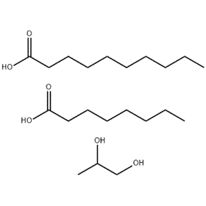 Decanoic acid, mixed diesters with octanoic acid and propylene glycol