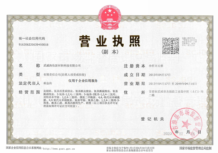 Business License Of EnterpriseLegal Person