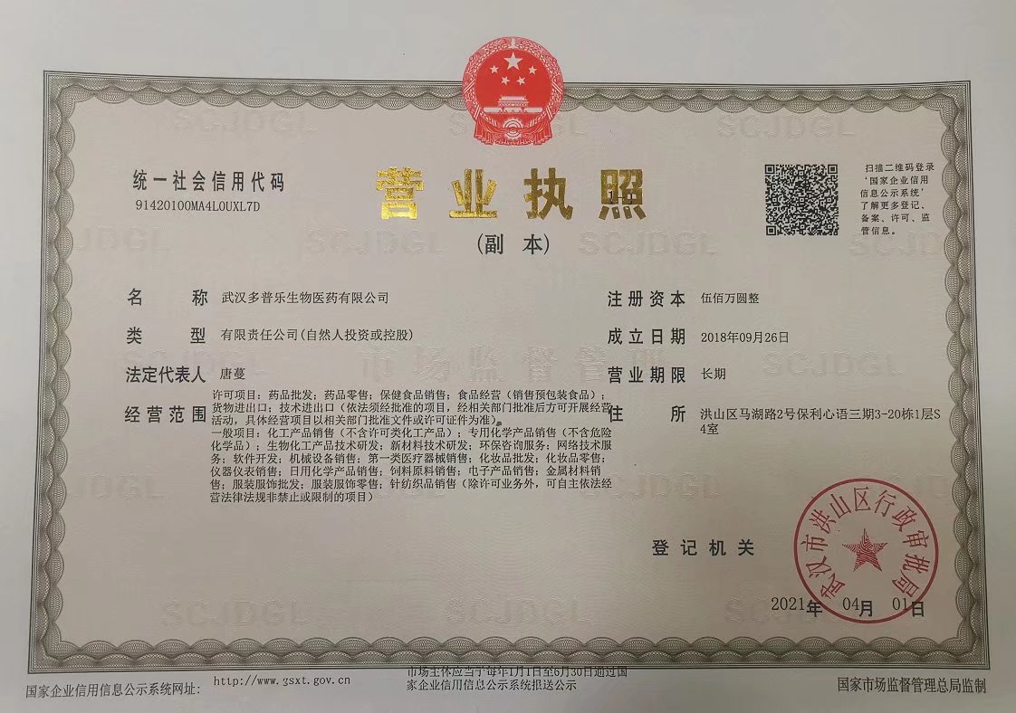 Business License Of EnterpriseLegal Person