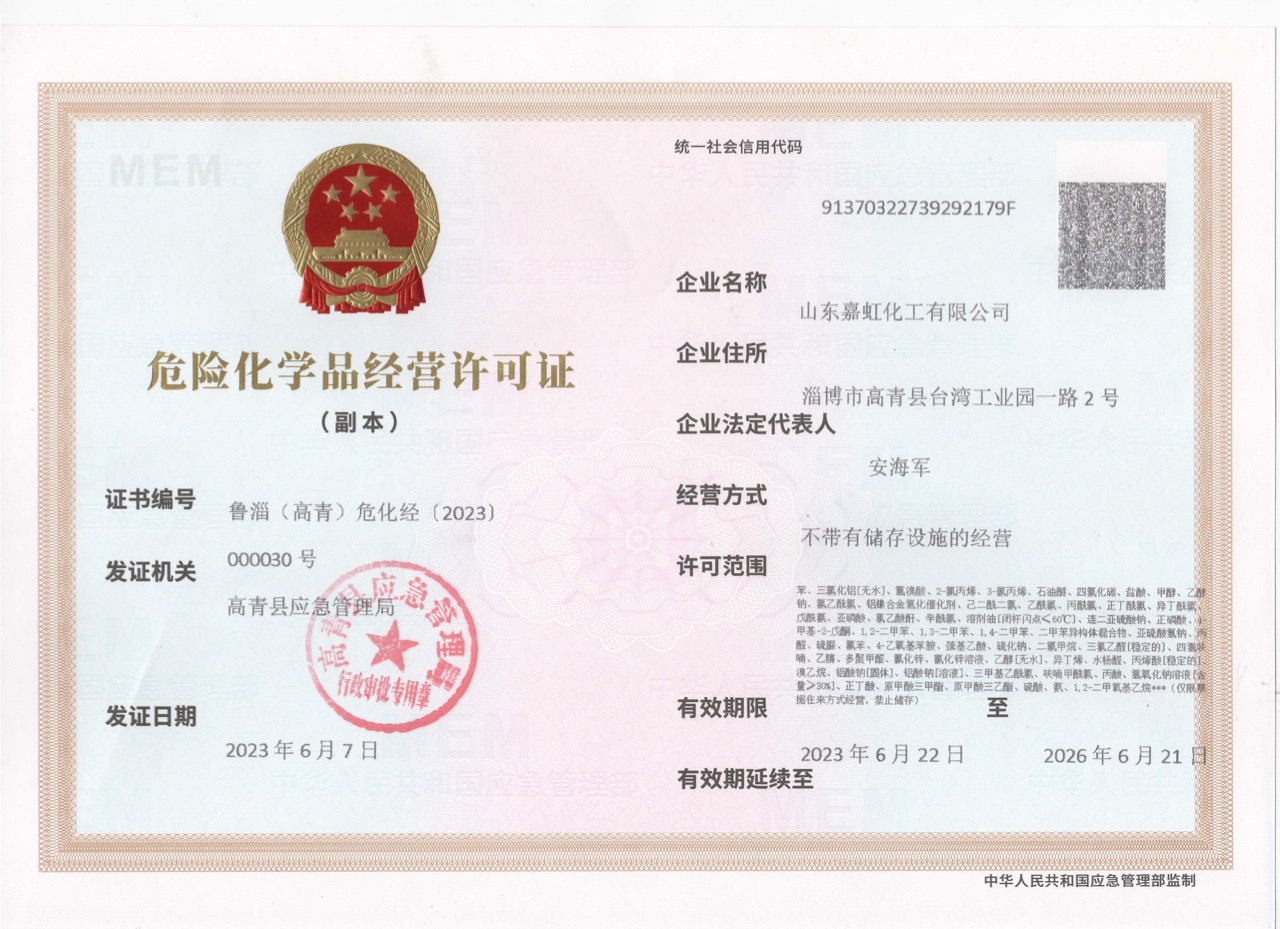 Certificate of accreditation