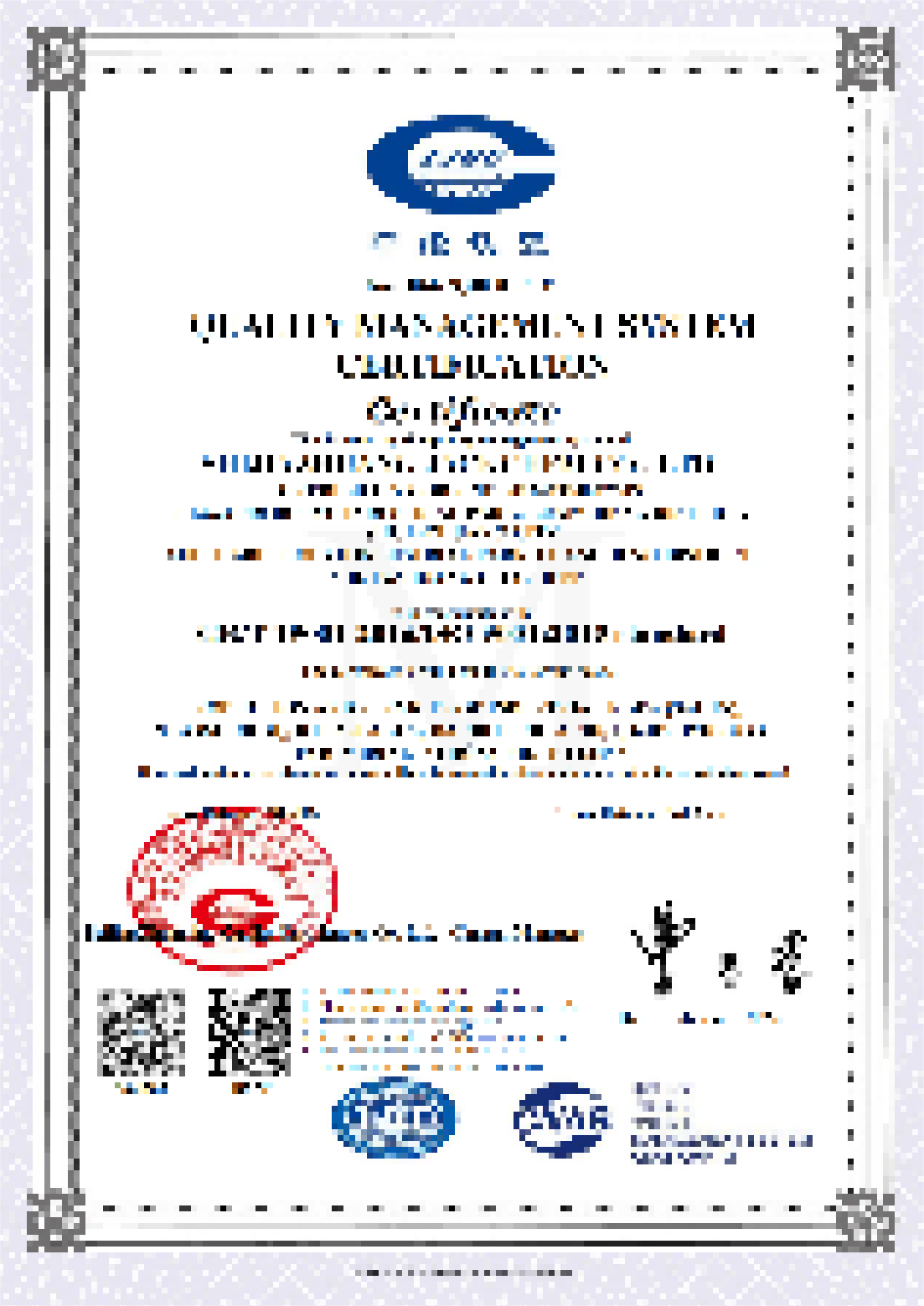 Certificate of accreditation