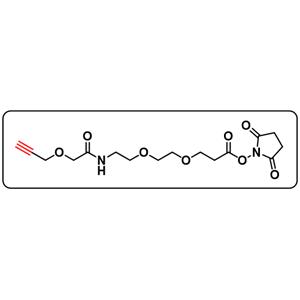 Propargyl-O-C1-amido-PEG2-C2-NHS ester