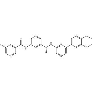 	3-Pyridinecarboxamide, N-[3-[(1S)-1-[[6-(3,4-dimethoxyphenyl)-2-pyrazinyl]amino]ethyl]phenyl]-5-methyl-