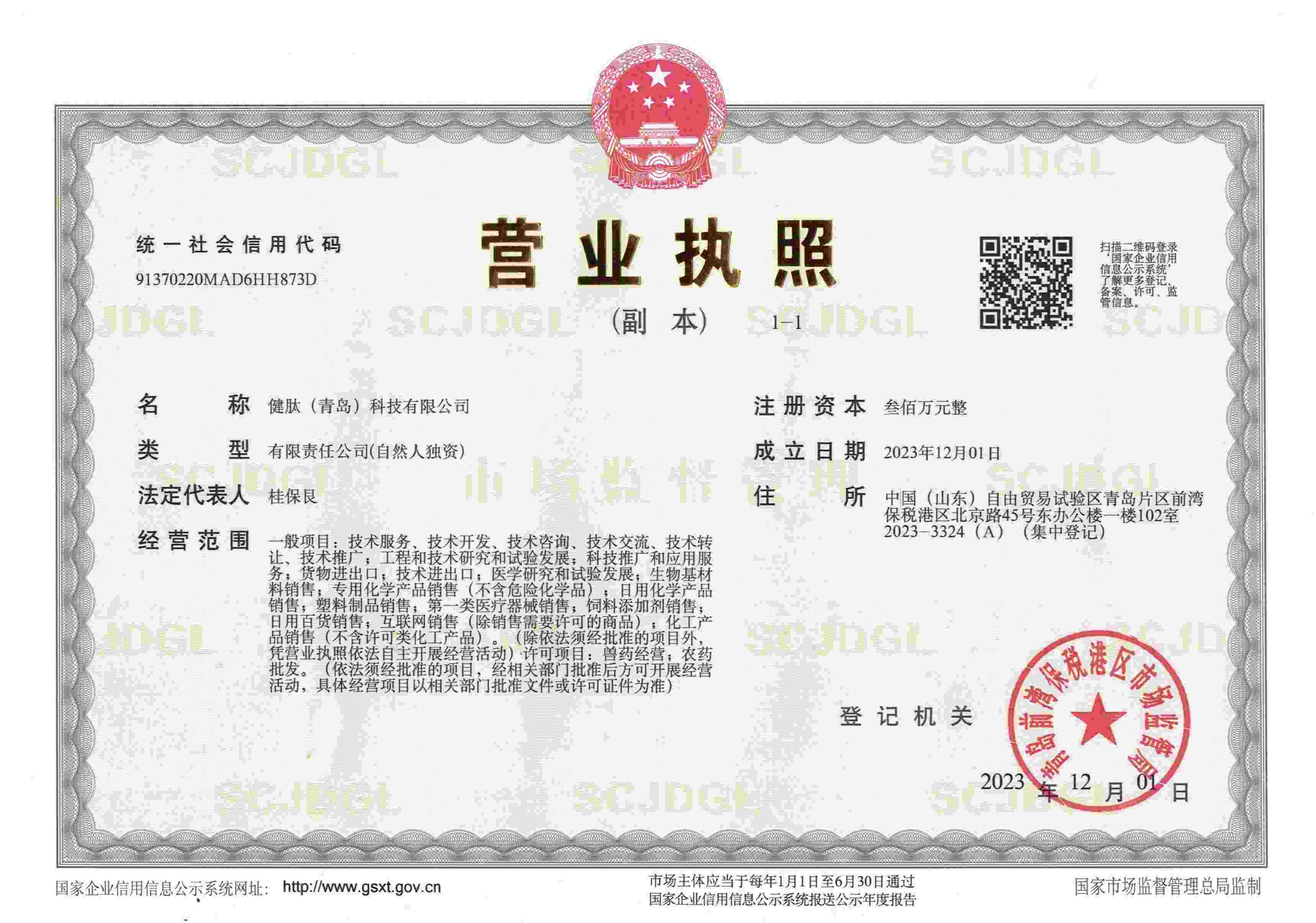 Business License Of EnterpriseLegal Person