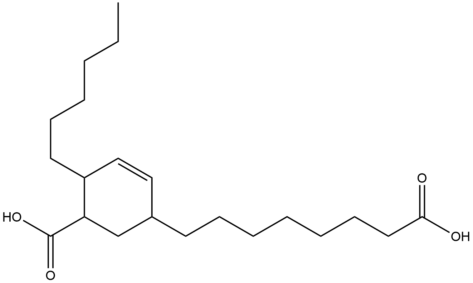 5(or 6)-carboxy-4-hexylcyclohex-2-ene-1-octanoic acid