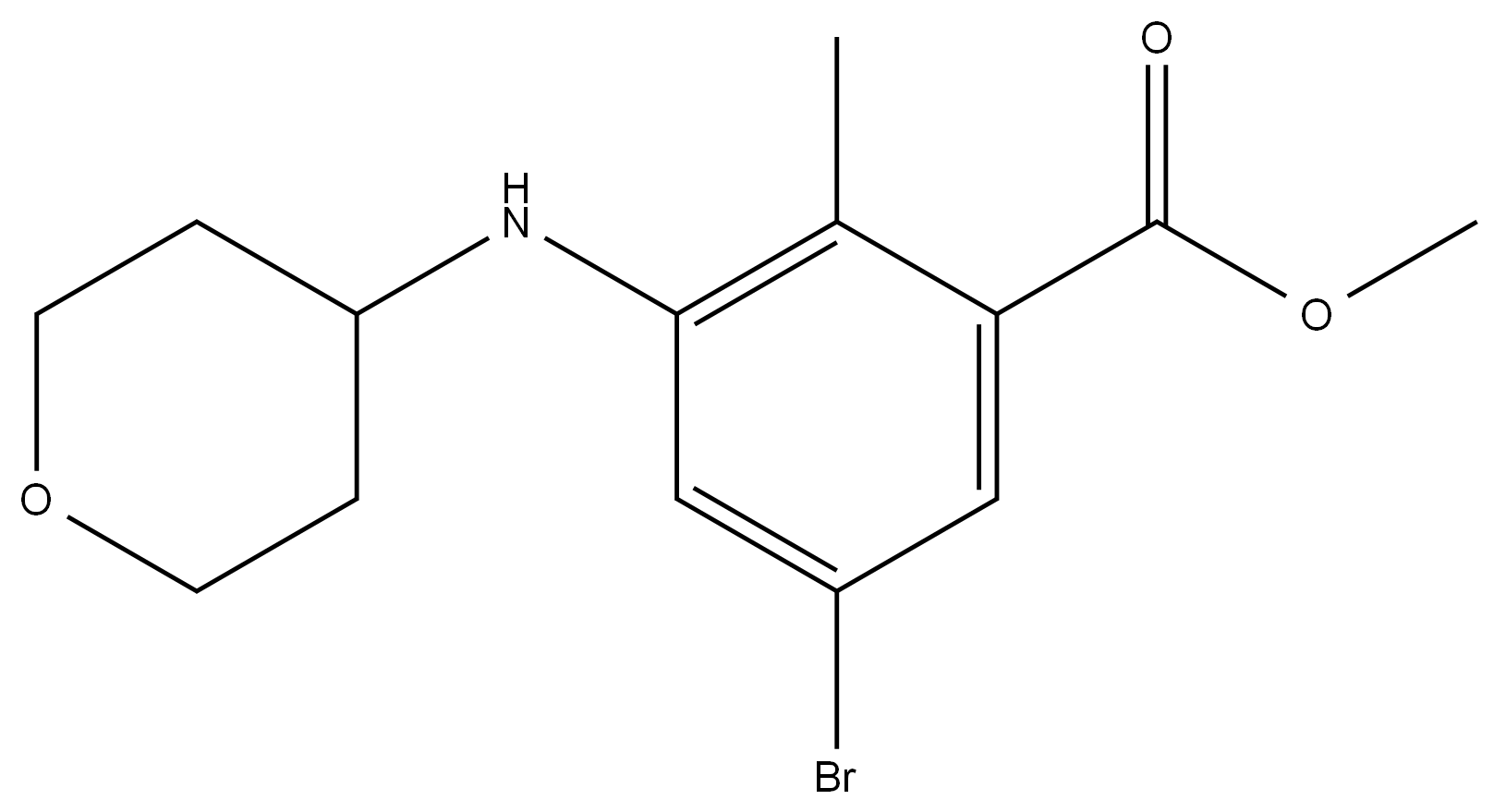 Benzoic acid, 5-broMo-2-Methyl-3-[(tetrahydro-2H-pyran-4-yl)aMino]-, Methyl ester