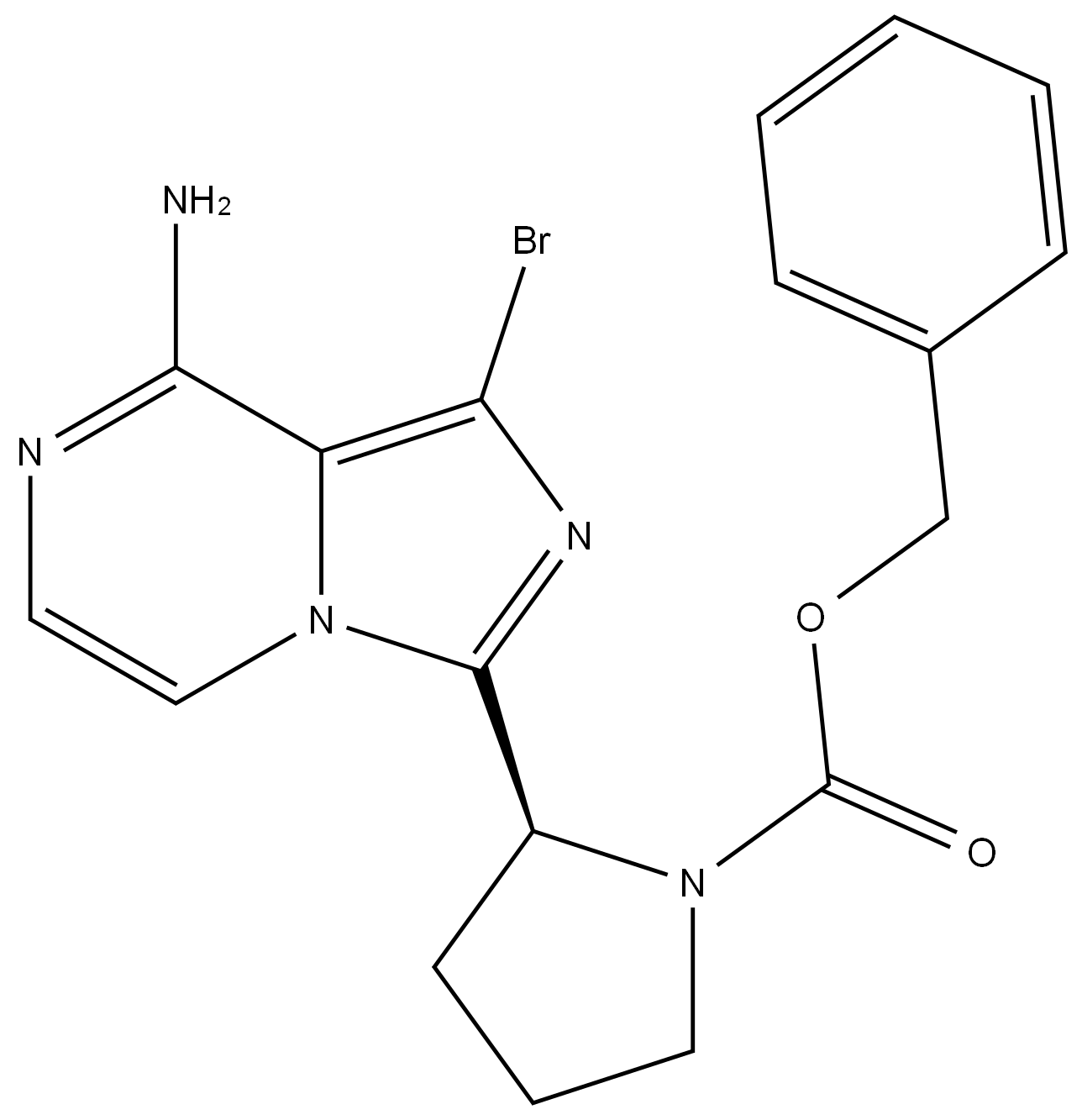 (2S)-2-(8-amino-1-bromoimidazo[1,5-a]pyrazin-3-yl)-1-Pyrrolidinecarboxylic acid phenylmethyl ester