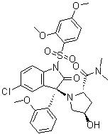 CAS # 439687-69-1, Nelivaptan, (2S,4R)-1-[(3R)-5-Chloro-1-[(2,4-dimethoxyphenyl)sulfonyl]-2,3-dihydro-3-(2-methoxyphenyl)-2-oxo-1H-indol-3-yl]-4-hydroxy-N,N-dimethyl-2-pyrrolidinecarboxamide, Nelivaptan, SSR 149415