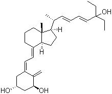 CAS # 134404-52-7, Seocalcitol, (1R,3S,5Z)-5-((2E)-((1R,3aS,7aR)-1-((1R,2E,4E)-6-Ethyl-6-hydroxy-1-methyl-2,4-octadienyl)octahydro-7a-methyl-4H-inden-4-ylidene)ethylidene)-4-methylene-1,3-cyclohexanediol