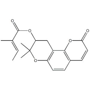 2-Methyl-2-butenoic acid 9,10-dihydro-8,8-dimethyl-2-oxo-2H,8H-benzo[1,2-b:3,4-b']dipyran-9-yl ester