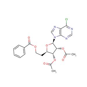 9-(2,3-Di-O-acetyl-6-O-benzoyl-5-deoxy-D-ribo-exofuranoyl)-6-chloropurine