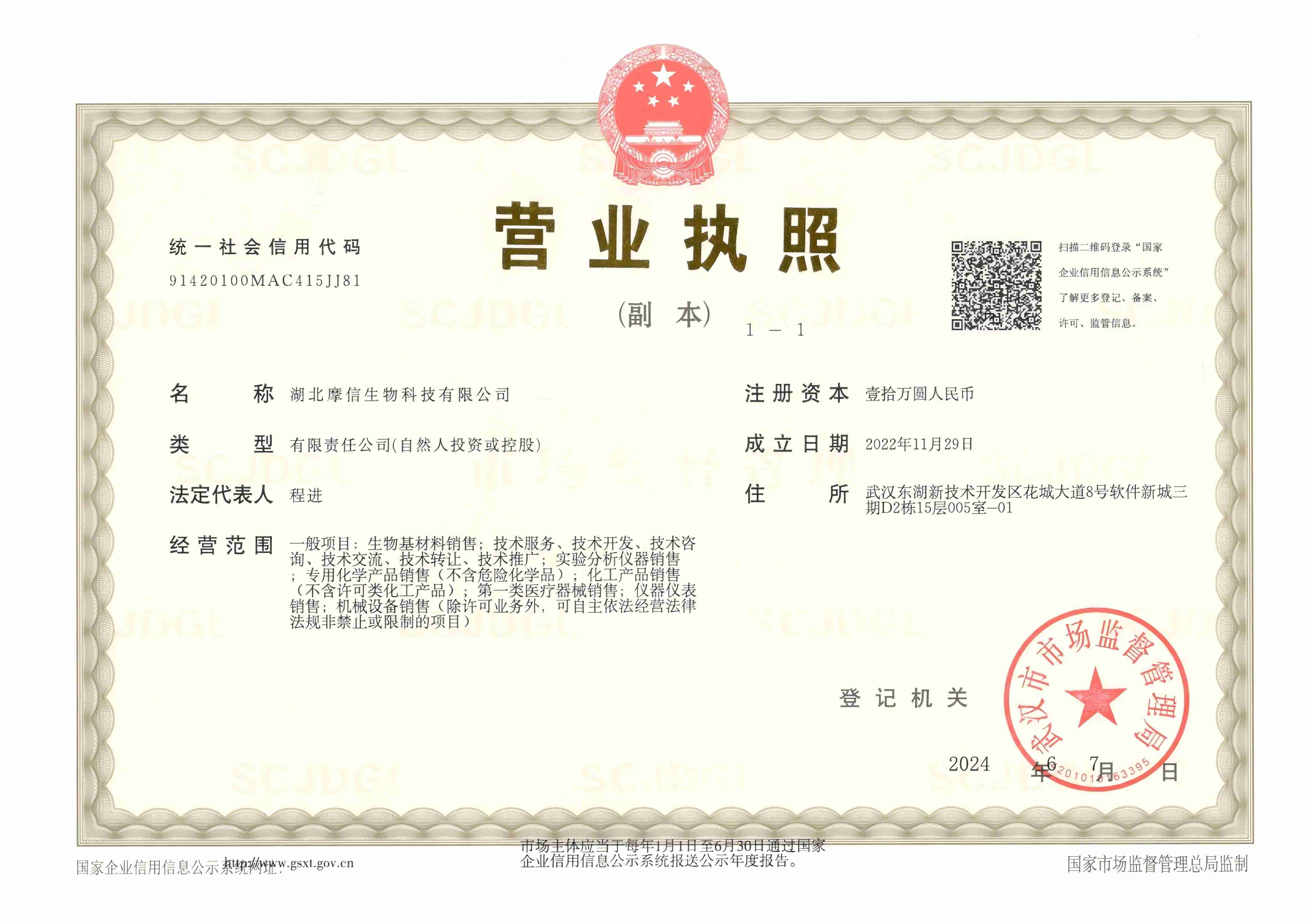 Business License Of EnterpriseLegal Person