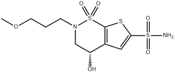 (S)-3,4-Dihydro-4-hydroxy-2-(3-methoxypropyl)-2H-thieno[3,2-e]-1,2-thiazine-6-sulfonamide 1,1-dioxide