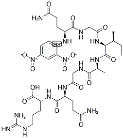 2,4-DINITROPHENYL-L-GLUTAMINYL-GLYCYL-L-ISOLEUCYL-L-ANALYL-GLYCYL-L-GLUTAMINYL-D-ARGININE Struktur