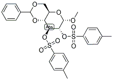 METHYL 4,6-O-BENZYLIDENE-2,3-DI-O-(TOSYL)-ALPHA-D-GLUCOPYRANOSIDE Struktur