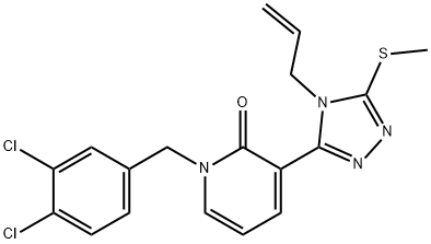 3-[4-ALLYL-5-(METHYLSULFANYL)-4H-1,2,4-TRIAZOL-3-YL]-1-(3,4-DICHLOROBENZYL)-2(1H)-PYRIDINONE Struktur