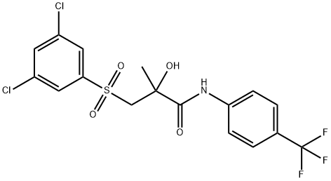 3-[(3,5-DICHLOROPHENYL)SULFONYL]-2-HYDROXY-2-METHYL-N-[4-(TRIFLUOROMETHYL)PHENYL]PROPANAMIDE Struktur