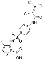 4-METHYL-3-[((4-[(2,3,3-TRICHLOROACRYLOYL)AMINO]PHENYL)SULFONYL)AMINO]THIOPHENE-2-CARBOXYLIC ACID Struktur