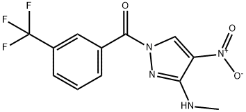 [3-(METHYLAMINO)-4-NITRO-1H-PYRAZOL-1-YL][3-(TRIFLUOROMETHYL)PHENYL]METHANONE Struktur