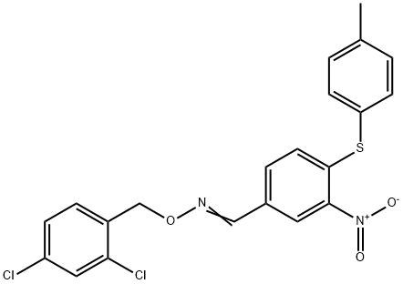 4-[(4-METHYLPHENYL)SULFANYL]-3-NITROBENZENECARBALDEHYDE O-(2,4-DICHLOROBENZYL)OXIME Struktur