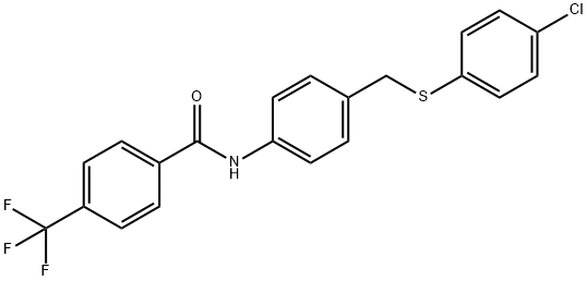 N-(4-([(4-CHLOROPHENYL)SULFANYL]METHYL)PHENYL)-4-(TRIFLUOROMETHYL)BENZENECARBOXAMIDE Struktur