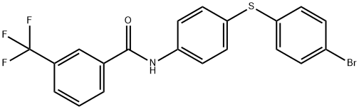 N-(4-[(4-BROMOPHENYL)SULFANYL]PHENYL)-3-(TRIFLUOROMETHYL)BENZENECARBOXAMIDE Struktur