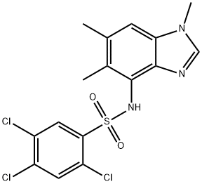 2,4,5-TRICHLORO-N-(1,5,6-TRIMETHYL-1H-1,3-BENZIMIDAZOL-4-YL)BENZENESULFONAMIDE Struktur