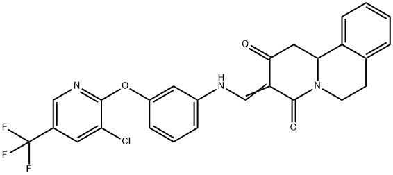 3-[(3-([3-CHLORO-5-(TRIFLUOROMETHYL)-2-PYRIDINYL]OXY)ANILINO)METHYLENE]-1,6,7,11B-TETRAHYDRO-2H-PYRIDO[2,1-A]ISOQUINOLINE-2,4(3H)-DIONE Struktur