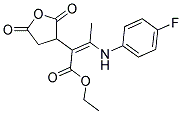 ETHYL 2-(2,5-DIOXOTETRAHYDROFURAN-3-YL)-3-(4-FLUOROANILINO)BUT-2-ENOATE Struktur