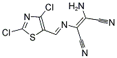 2-AMINO-3-([(2,4-DICHLORO-1,3-THIAZOL-5-YL)METHYLIDENE]AMINO)BUT-2-ENEDINITRILE Struktur