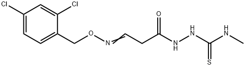 2-(3-([(2,4-DICHLOROBENZYL)OXY]IMINO)PROPANOYL)-N-METHYL-1-HYDRAZINECARBOTHIOAMIDE Struktur