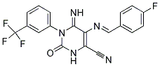 5-(1-AZA-2-(4-FLUOROPHENYL)VINYL)-4-IMINO-2-OXO-3-(3-(TRIFLUOROMETHYL)PHENYL)-1H-1,3-DIAZINE-6-CARBONITRILE Struktur