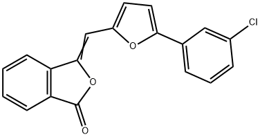 3-([5-(3-CHLOROPHENYL)-2-FURYL]METHYLENE)-2-BENZOFURAN-1(3H)-ONE Struktur