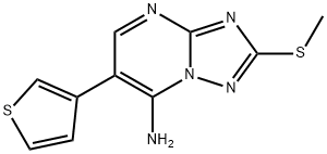 2-(METHYLSULFANYL)-6-(3-THIENYL)[1,2,4]TRIAZOLO[1,5-A]PYRIMIDIN-7-AMINE Struktur