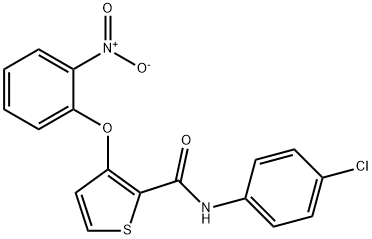 N-(4-CHLOROPHENYL)-3-(2-NITROPHENOXY)-2-THIOPHENECARBOXAMIDE Struktur