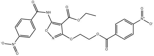 ETHYL 5-[(4-NITROBENZOYL)AMINO]-3-(2-[(4-NITROBENZOYL)OXY]ETHOXY)-4-ISOXAZOLECARBOXYLATE Struktur