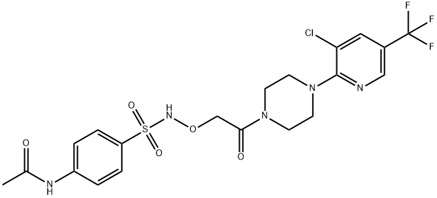 N-(4-([(2-(4-[3-CHLORO-5-(TRIFLUOROMETHYL)-2-PYRIDINYL]PIPERAZINO)-2-OXOETHOXY)AMINO]SULFONYL)PHENYL)ACETAMIDE Struktur