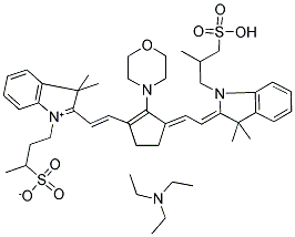 3,3-DIMETHYL-1-(3-SULFOBUTYL)-2-(2-[3-[2-(3,3-DIMETHYL-1-(3-SULFOBUTYL)-2-INDOLINYLIDENE) ETHYLIDENE]-2-(4-MORPHOLINE-1-CYCLOPENTENYL)] VINYL) INDOLIUM HYDROXIDE, INNER SALT Struktur