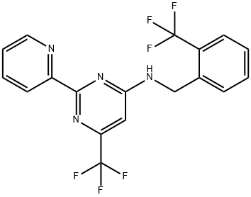 2-(2-PYRIDINYL)-6-(TRIFLUOROMETHYL)-N-[2-(TRIFLUOROMETHYL)BENZYL]-4-PYRIMIDINAMINE Struktur