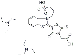 4-OXO-5-(3-(3-SULFOPROPYL)-2(3H)-BENZOTHIAZOLIDENE)-2-THIOXO-3- THIAZOLIDINE ACETIC ACID TRIETHYLAMINE SALT Struktur