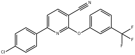 6-(4-CHLOROPHENYL)-2-[3-(TRIFLUOROMETHYL)PHENOXY]NICOTINONITRILE Struktur