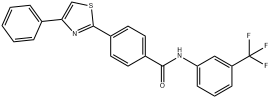 4-(4-PHENYL-1,3-THIAZOL-2-YL)-N-[3-(TRIFLUOROMETHYL)PHENYL]BENZENECARBOXAMIDE Struktur