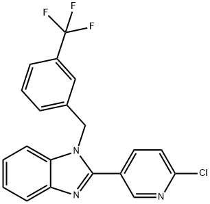 2-(6-CHLORO-3-PYRIDINYL)-1-[3-(TRIFLUOROMETHYL)BENZYL]-1H-1,3-BENZIMIDAZOLE Struktur